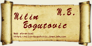 Milin Bogutović vizit kartica